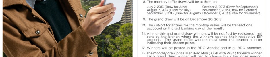 Save, invest and win with BDO EIP